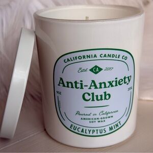 Anti-Anxiety Club 9oz Candle - Soy Wax Eucalyptus Mint Scent